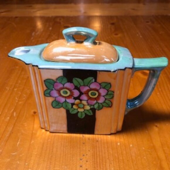Vintage Seiei Japanese Hand Painted Lusterware Tea Pot Creamer Set 1930s Japan - Picture 6 of 10